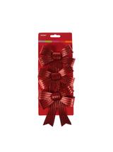 Zestaw kokard dekoracyjnych - prążki (3 szt.) czerwonych