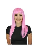 Peruka długowłosa różowa