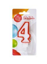 Świeczka cyferka nr 4 czerwona