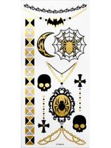 Metaliczne tatuaże halloweenowe