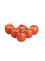 Jabłuszka brokatowe (6 szt.) czerwone