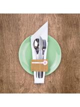 Jutowa opaska na sztućce (4 szt.)