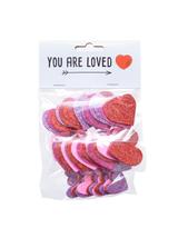 Piankowe serduszka brokatowe - naklejki (45 szt.)