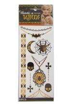 Metaliczne tatuaże halloweenowe