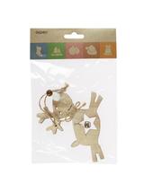 Drewniany renifer z dzwoneczkiem