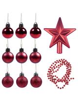 Zestaw choinkowy (11 elementów) czerwony