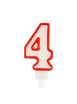 Świeczka cyferka nr 4 czerwona