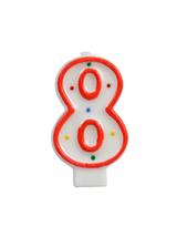 Świeczka cyferka - kropki nr 8