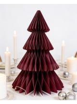 Choinka bordowa - papierowa dekoracja (35 cm)