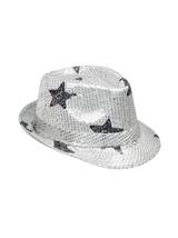 Kapelusz cekiny gwiazdor srebrny