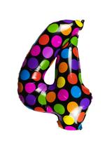 Balon foliowy cyferka w kropki nr 4