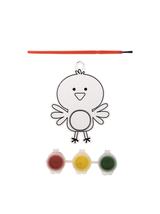 Witrażyk do malowania (zestaw z farbkami i pędzelkiem) - kurczaczek