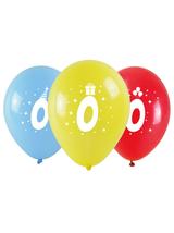 Balony z nadrukiem cyferki - 0 (3 szt.)
