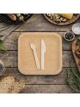 Talerze papierowe kraftowe 18x18 cm (8 szt.) - FSC mix