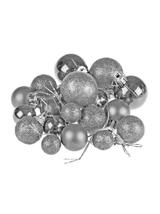 Komplet bombek dekorowanych - mix rozmiarów srebrny