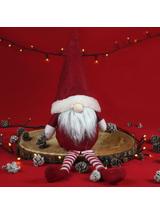 Skrzat z getrami w paski siedzący - czerwony