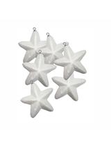 Gwiazdki styropianowe z zawieszkami (6 szt.)