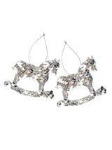 Zestaw cekinowych koników na biegunach (2 szt.)