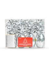 Zestaw do dekoracji prezentów srebrny