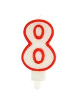 Świeczka cyferka nr 8 czerwona