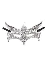 Subtelna maska koronkowa glamour srebrna