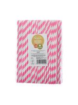 Słomki papierowe - paski różowe (144 szt.) - FSC Mix Credit