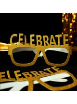 Papierowe okulary brokatowe Celebrate (4 szt.)