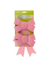 Zestaw kokard brokatowych (2 szt.) różowych