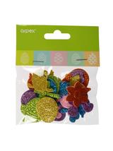 Brokatowe naklejki - wielkanocne kształty z pianki