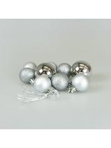 Zestaw dekoracji w bombce (9 szt.) - srebrne