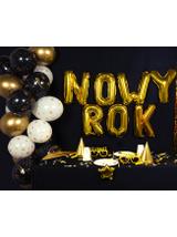 Balony ze złotym nadrukiem gwiazdki (6 szt.)
