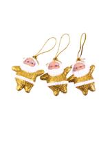 Mikołaje brokatowe (3 szt.) złote