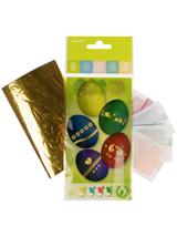 Zestaw do zdobienia pisanek (barwniki 5 szt., arkusz ze złotymi naklejkami)