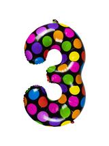 Balon foliowy cyferka w kropki nr 3