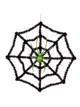Pajęczyna z pająkiem - dekoracja Halloweenowa