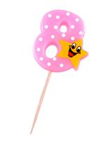 Świeczka cyferka z gwiazdką nr 8