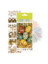 Barwniki 4 kolory + owijki (9 szt.) ze złotym motywem