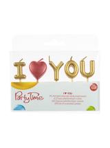 Zestaw świeczek okolicznościowych I LOVE YOU (5 szt.)
