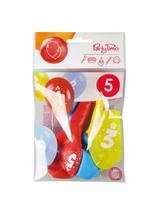 Balony z nadrukiem cyferki - 5 (3 szt.)