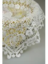 Ażurowa serweta na koszyczek (kwadratowa) - z tasiemkami do wiązania