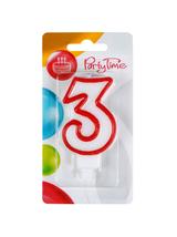 Świeczka cyferka nr 3 czerwona