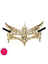 Subtelna maska koronkowa glamour złota