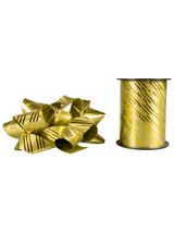 Zestaw do dekoracji prezentów w paski złoty