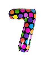 Balon foliowy cyferka w kropki nr 7