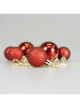 Zestaw dekoracji w bombce (9 szt.) - czerwone