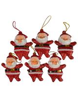 Mikołaje wiszące (6 szt.) czerwone