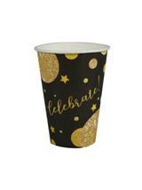 Kubki papierowe - Glam Party (8 szt.) czarne