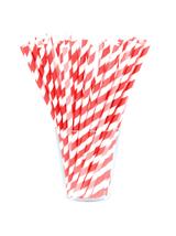 Słomki papierowe - paski czerwone (144 szt.) - FSC Mix Credit