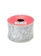 Taśma dekoracyjna na szpuli szeroka srebrna