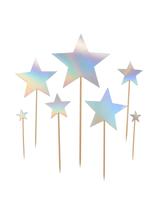 Dekoracja ciasta - opalizujące gwiazdki (7 szt.)